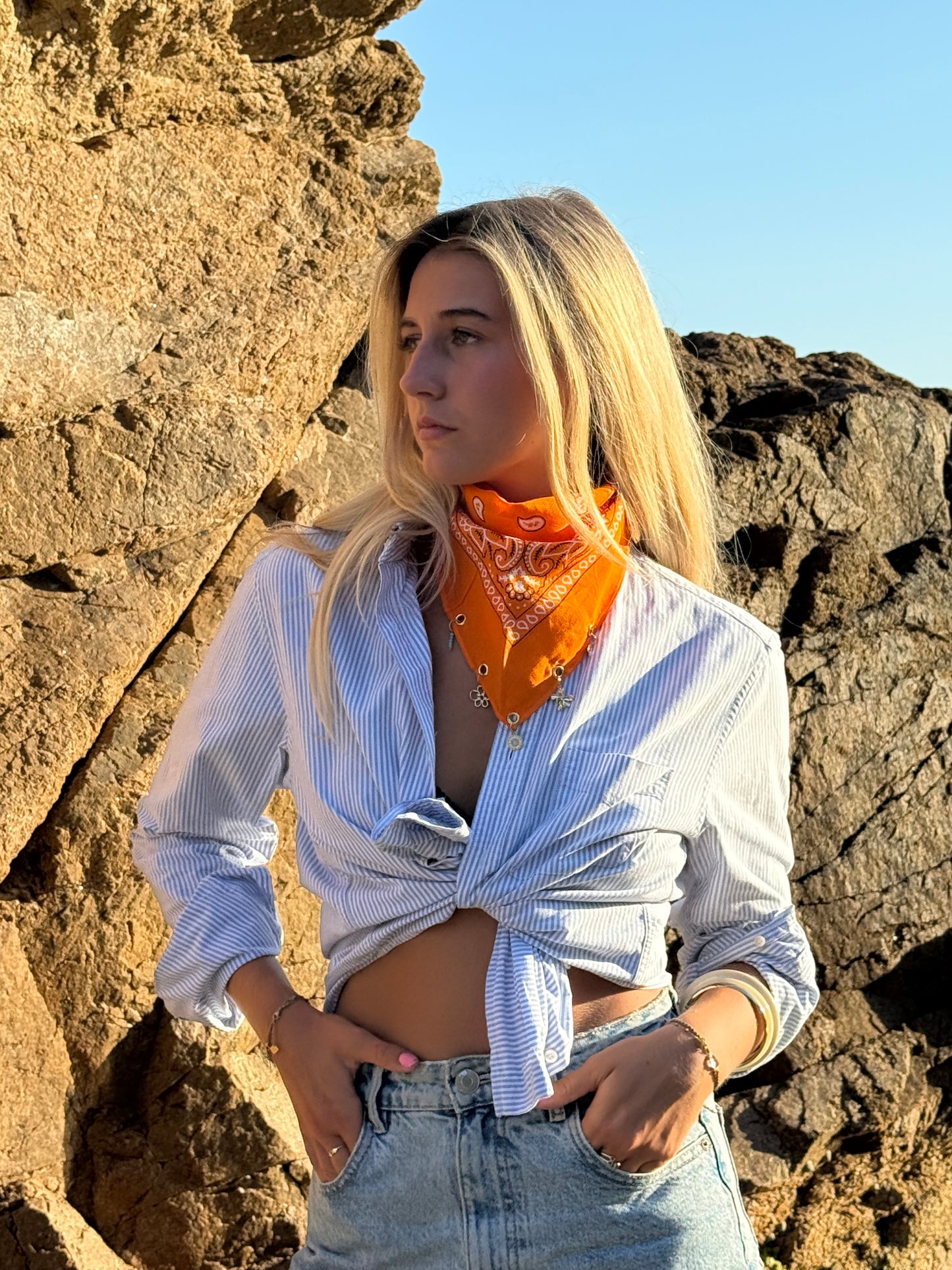 Bandana Orange — Fleurs