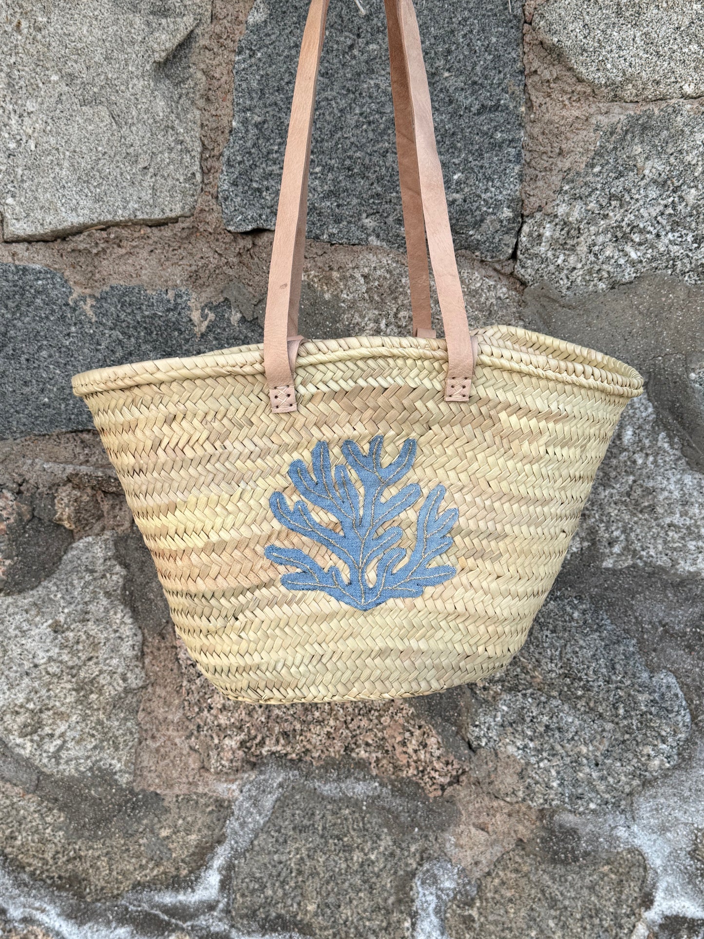 Grand panier Denim — Corail