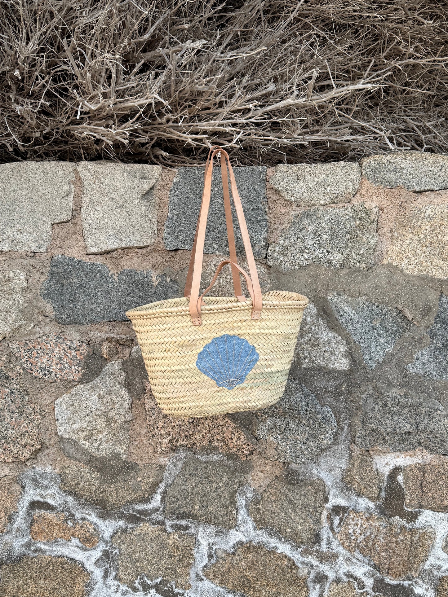 Grand panier Denim — Coquillage